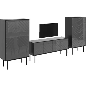 Композиция Boho 5 ОГОГО (арт.578679), (ЛДСП/Серый,Черный) ОГОГО Обстановочка!