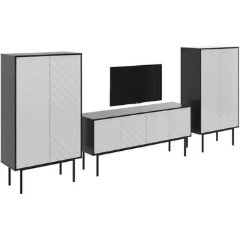 Композиция Boho 5 ОГОГО (арт.578680), (ЛДСП/Белый,Черный) ОГОГО Обстановочка!