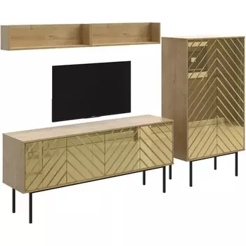 Композиция Boho 6 ОГОГО (арт.572676), (ЛДСП/Дуб Корбридж,Золотой) ОГОГО Обстановочка!