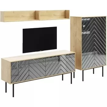 Композиция Boho 6 ОГОГО (арт.572678), (ЛДСП/Серый,Дуб Корбридж) ОГОГО Обстановочка!