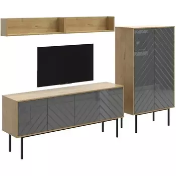 Композиция Boho 6 ОГОГО (арт.572681), (ЛДСП/Серый,Дуб Корбридж) ОГОГО Обстановочка!