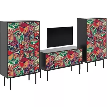 Композиция Boho Color 3 ОГОГО (арт.599572), (ЛДСП/Черный) ОГОГО Обстановочка!