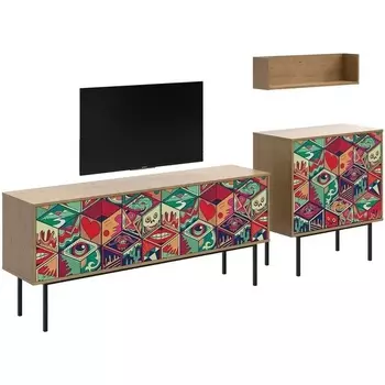 Композиция Boho Color 4 ОГОГО (арт.599578), (ЛДСП/Дуб Корбридж) ОГОГО Обстановочка!