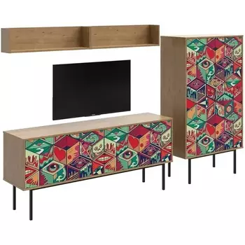 Композиция Boho Color 6 ОГОГО (арт.599602), (ЛДСП/Дуб Корбридж) ОГОГО Обстановочка!