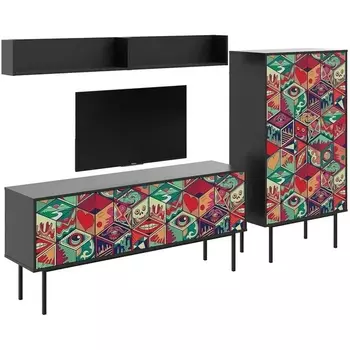 Композиция Boho Color 6 ОГОГО (арт.599608), (ЛДСП/Черный) ОГОГО Обстановочка!