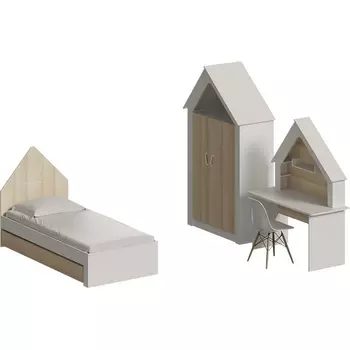 Композиция Campi №1 ОГОГО (арт.727631), (ЛДСП/Белый,Ясень Коимбра) ОГОГО Обстановочка!