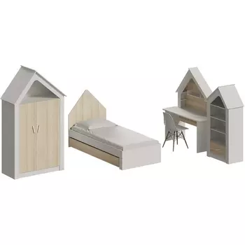 Композиция Campi №2 ОГОГО (арт.727633), (ЛДСП/Белый,Ясень Коимбра) ОГОГО Обстановочка!