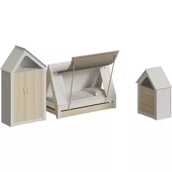 Композиция Campi №3 ОГОГО (арт.727635), (ЛДСП/Белый,Ясень Коимбра) ОГОГО Обстановочка!