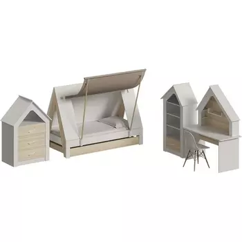 Композиция Campi №4 ОГОГО (арт.727637), (ЛДСП/Белый,Ясень Коимбра) ОГОГО Обстановочка!