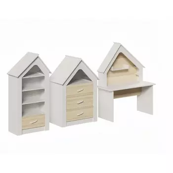 Композиция Campi №8 ОГОГО (арт.724406), (ЛДСП/Белый,Ясень Коимбра) ОГОГО Обстановочка!