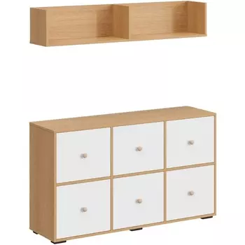 Композиция Play 15 (ЛДСП/Белый,Светлое дерево) ОГОГО Обстановочка! арт.853463