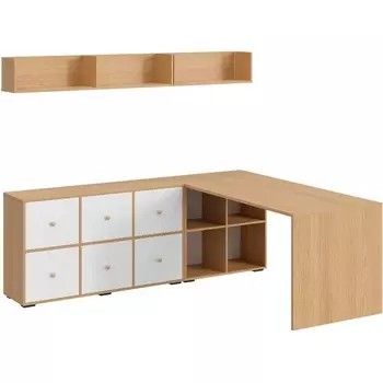 Композиция Play 19 (ЛДСП/Белый,Светлое дерево) ОГОГО Обстановочка! арт.853157