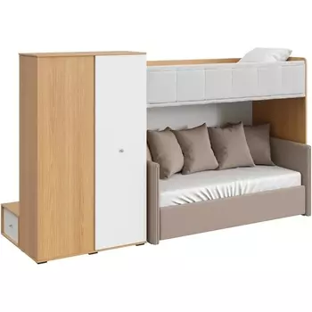 Композиция Play 25 ОГОГО (арт.853442), (ЛДСП/Белый,Дуб Корбридж) ОГОГО Обстановочка!