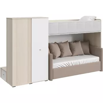 Композиция Play 25 ОГОГО (арт.857092), (ЛДСП/Белый,Ясень Коимбра) ОГОГО Обстановочка!