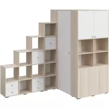 Композиция Play 4 ОГОГО (арт.853084), (ЛДСП/Белый,Ясень Коимбра) ОГОГО Обстановочка!