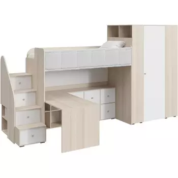 Композиция Play 7 ОГОГО (арт.860157), (ЛДСП/Белый,Ясень Коимбра) ОГОГО Обстановочка!