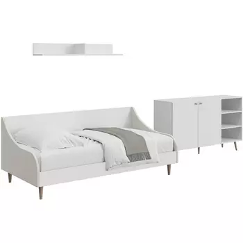 Композиция Rili 4 ОГОГО (арт.855071), (ЛДСП,Ткань/Белый) ОГОГО Обстановочка!