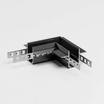 Коннектор угловой для встраиваемого шинопровода под ГКЛ 9,5мм (черный) Elektrostandard Slim Magnetic 85214/00