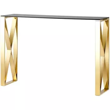 Консоль Stool Group КРОСС 115*30 золото стекло smoke УТ000004650