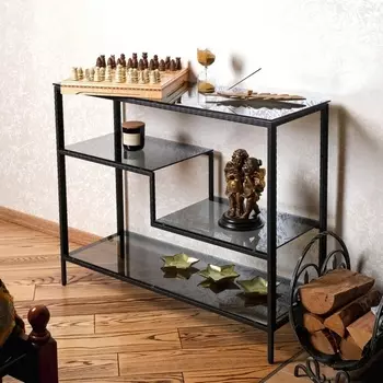 Консольный стол AllConsoles 1011-CB loft grey черный муар