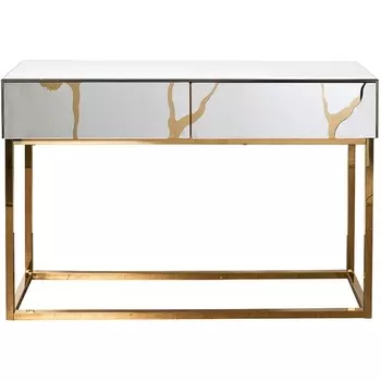 Консоль зеркальная c золотым декором 120*42*79см Garda Decor арт.KFG197