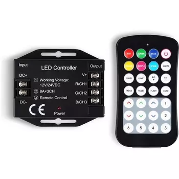 Контроллер Ambrella Illumination GS11351 для светодиодных лент RGB с радио пультом 2.4G 24A 12V 288W/ 24V 576W