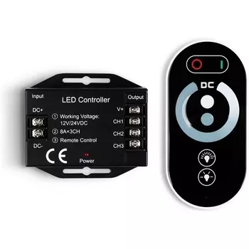 Контроллер диммер Ambrella Illumination GS11101 для одноцветных светодиодных лент с сенсорным радио пультом 2.4G