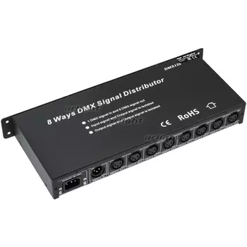 Контроллер-распределитель LN-DMX-8CH (230V) (Arlight, IP20 Металл, 1 год) 019502