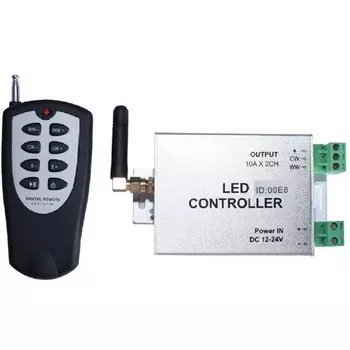 Контроллер с дистанционным пультом управления для одноцветных и двухцветных лент DL-18289 Donolux DL-18289/Double 12/24V