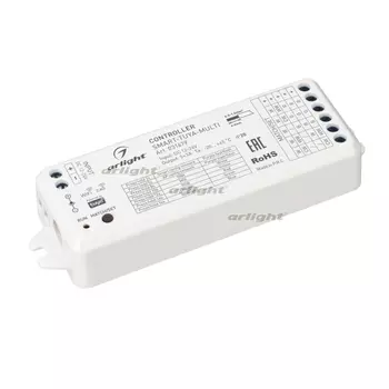 Контроллер SMART-TUYA-MULTI (12-24V, 5x3A, RGB-MIX, 2.4G) (Arlight, IP20 Пластик, 5 лет) 031679