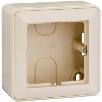 Коробка наружного монтажа подъемная с рамкой на 1 пост (слоновая кость) Systeme Electric W59 KP-152-28