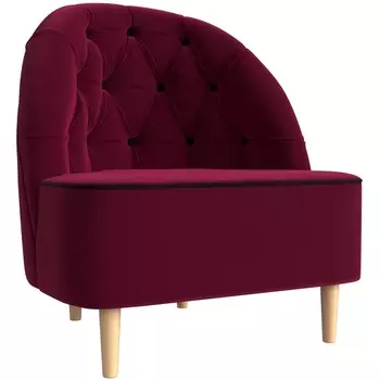 Кресло Амиса (основа микровельвет бордовый, кант микровельвет черный) Лига Диванов 110047