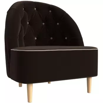 Кресло Амиса (основа микровельвет коричневый, кант микровельвет бежевый) Лига Диванов 110051