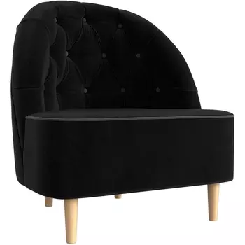 Кресло Амиса (основа велюр черный, кант велюр серый) Лига Диванов 110045