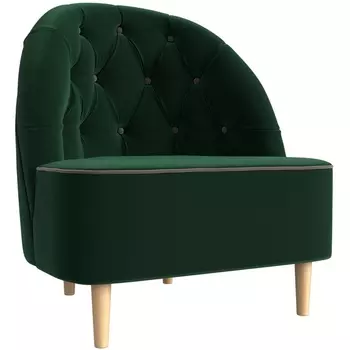 Кресло Амиса (основа велюр зеленый, кант велюр бежевый) Лига Диванов 110041