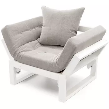 Кресло Arsko Амбер белая эмаль серая рогожка