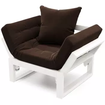 Кресло Arsko Амбер белая эмаль шоколадный велюр