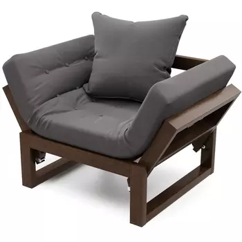 Кресло Arsko Амбер орех серый велюр