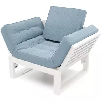 Кресло Arsko Балтик белая эмаль голубая рогожка