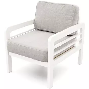 Кресло Arsko Бергер белая эмаль рогожка серая