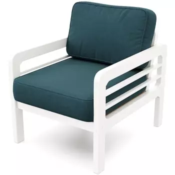 Кресло Arsko Бергер белая эмаль велюр голубой