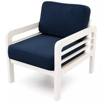 Кресло Arsko Бергер беленый дуб велюр синий