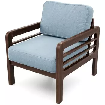 Кресло Arsko Бергер орех рогожка голубая