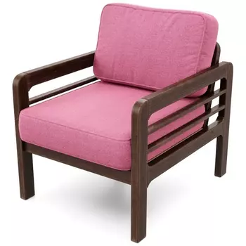 Кресло Arsko Бергер орех рогожка розовая