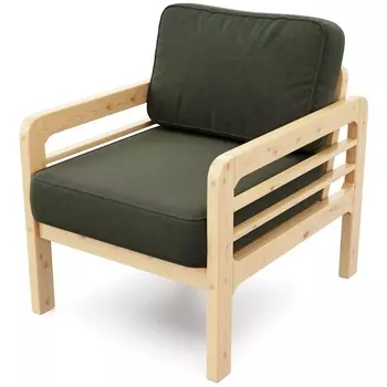 Кресло Arsko Бергер сосна велюр зеленый