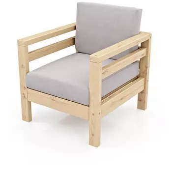 Кресло Arsko Домино сосна велюр светло-серый