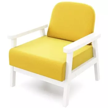 Кресло Arsko Флори белая эмаль велюр желтый