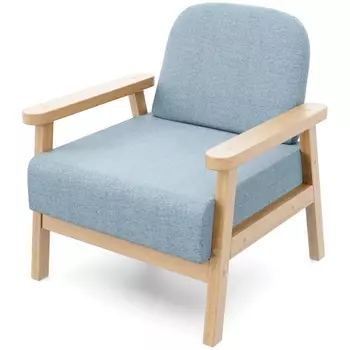 Кресло Arsko Флори береза рогожка голубая