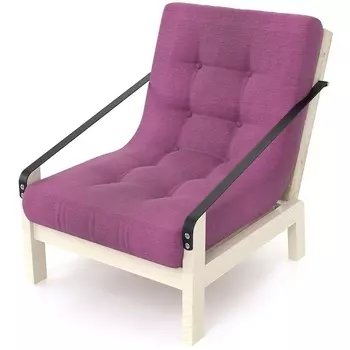 Кресло Arsko Локи беленый дуб фиолетовая рогожка