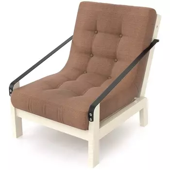 Кресло Arsko Локи беленый дуб коричневая рогожка